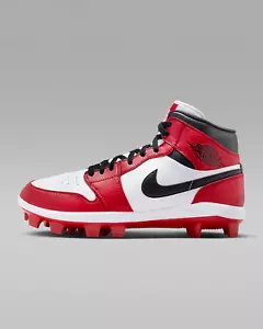 Herren Jordan Retro Mid MCS Baseball Stollen Größe 11,5/12/13 WEISS/ROT/SCHWARZ-EINFARBIG - Bild 1 von 8