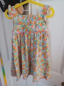 Vestido Mini Boden Talla 4-5y 110cm Manga Volantes Multi Floral Niñas - Imagen 1 de 3