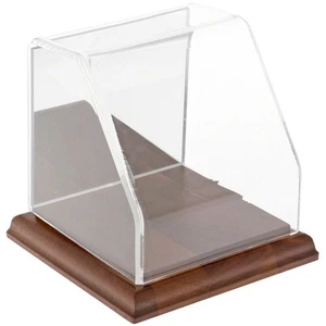 Plymor Clear Acrylic Slant Front Case w/ Hardwood Base Mirror Back, 4" x 4" x 4" - Picture 1 of 1