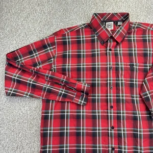 Cinch Button Down Hemd Herren Größe L rot schwarz kariert langarm - Bild 1 von 13