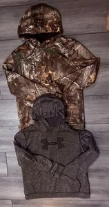 Lot Of 2- Under Armour Storm-1 Camo & 1 Grey Hoodies Youth XLarge Pullover - Picture 1 of 2