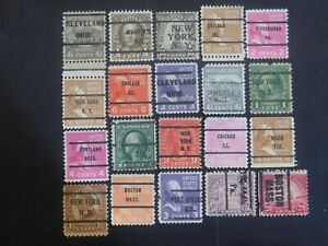 USA Pre-Cancels Stamps Selection - 1 Page