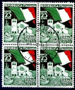 FIERA DI TRIESTE 1952 - QUARTINA USATA - Foto 1 di 1