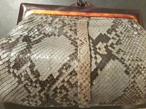 Borsa CLUCH a mano donna IN VERO PITONE rettile Made in Paris animalier savana - Imagen 1 de 5