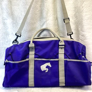 Equestrian Horse Zip Grooming Tote Bag Tack Equine Purple Large Canvas Duffel - Picture 1 of 14