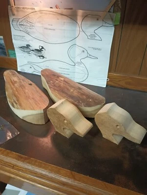 Hooded Merganser Cedar Block Caving Kit - Image 1 of 4