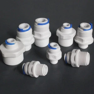 1/4 3/8 Steckverbinder Schlauch Verbinder AG Fittings Umkehrosmose Wasserfilter - Picture 1 of 15