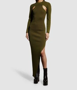 $295 SER.O.YA Women's Green Valvid Asymmetric Racerback MIDI Dress Size M - Picture 1 of 5