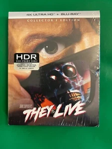 They Live 4K UHD Blu-ray + Blu-Ray & Damaged Slipcover New Sealed Free Shipping - Imagen 1 de 14