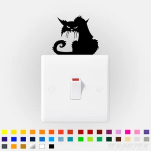 2x Calcomanías adhesivas con interruptor de luz de gato negro espeluznante, amante de los gatos, Halloween - Imagen 1 de 2