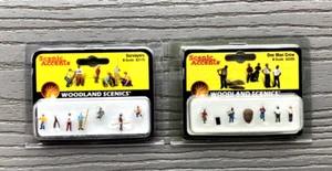 2 Woodland Scenics 1/160 N Scale Scenic Accents Surveyors & One Man Crew Sets FS - Picture 1 of 10