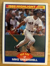 1989 Score “1988 Highlight” Mike Greenwell 659 Red Sox Low-Grade VG Curved & O/C