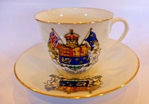 Antique Aynsley Diamond Jubilee Confederation Canada Cabinet Cup Saucer 1867-27 - Picture 1 of 8