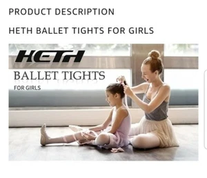 HETH Professional Dance Full Foot Tights 60D PEACH Size: Medium 5-8 Yr Old - Picture 1 of 8