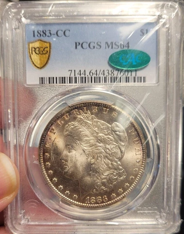 1883-CC Morgan $1 Dollar PCGS MS64 CAC Certified Beautiful Carson City Cover