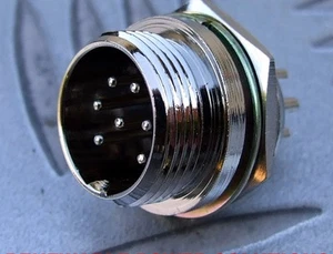 MIC socket 7 PIN MULTI CONTACT plug MALE Amateur marine CB HAM TWIN PACK - Picture 1 of 2