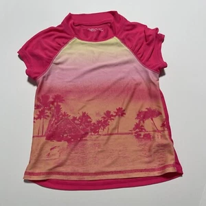 Cherokee Girls 5T Swim Shirt Rash Guard Hawaii Beach Pink Peach Short Sleeves - Picture 1 of 4