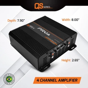 QS800.4 Amplificatore Audio per Auto 2 Ohm Compatto 4 Canali 4 x 220 Watt RMS a 2 Oh... - Foto 1 di 12