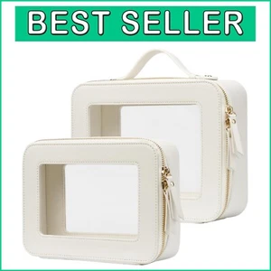 Premium Clear Toiletry Bag Set - Stylish Travel Cosmetic Organizer with Zipper - Bild 1 von 10