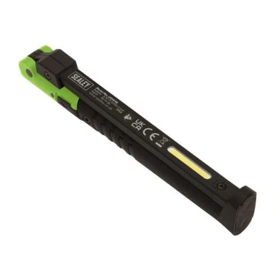 Sealey LED01G Rechargeable Slim Folding Pocket Light 2 COB  1 SMD LED - Green - Image 1 of 4