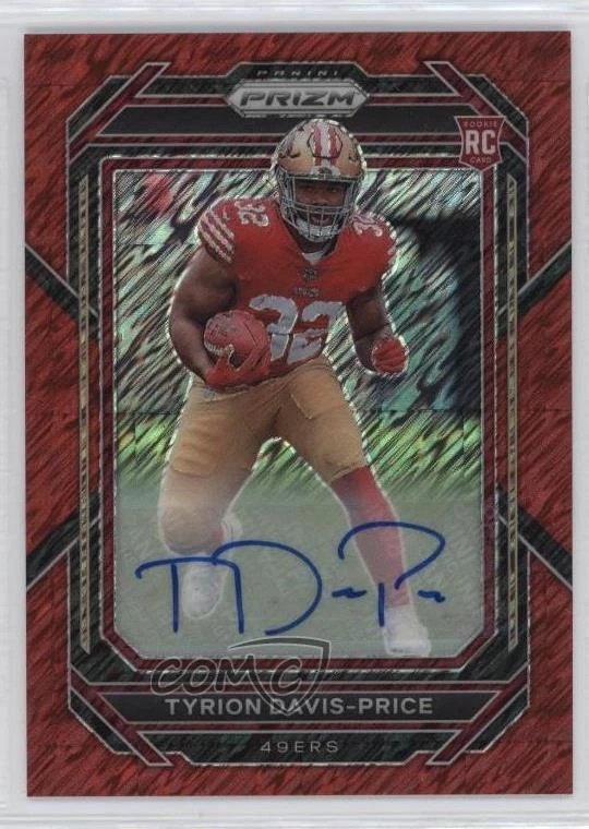 2022 Panini Prizm Rookies Red Shimmer /35 Tyrion Davis-Price #320 Rookie Auto RC