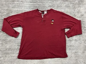 Disney Store Womans Sleep Shirt Red Medium Mickey Minnie Long Sleeve Cotton - Picture 1 of 13