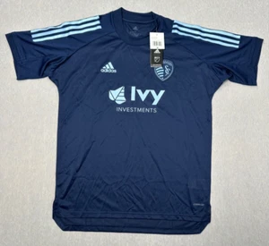 NUEVO Camiseta deportiva deportiva de Kansas City MLS KC azul Adidas aeroady talla M nueva con etiquetas - Imagen 1 de 8