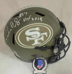 Charles Haley Signed HOF San Francisco 49ers Salute Service F/S Helmet Beckett - Picture 1 of 3