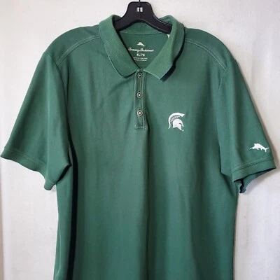 Рубашка поло мужская Tommy Bahama Michigan State Spartans очень большая зеленая MSU - Изображение 1 из 4