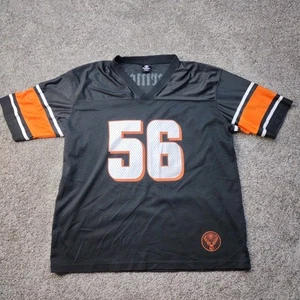 Jagermeister Official Jersey Mens L Football BlK Orange Mesh Logo Spell Out Y2k - Picture 1 of 13