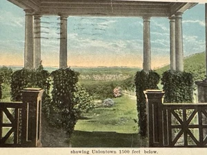 UNIONTOWN PA - Summit Hotel Porch - 1929 PC - Foto 1 di 4