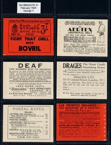 1924 KGV Block Cypher 3s Scarlet EXPLODED Booklet No 270 SG BB24 - Bild 1 von 1