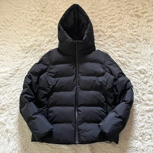 Uniqlo L Black Seamless Down Parka Lightweight Puffy Coat Used - Picture 1 of 12