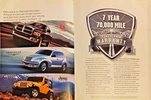 2002 Jeep Daimler Chrysler Dodge Vintage 4 page foldout Original Print ad - Picture 1 of 2