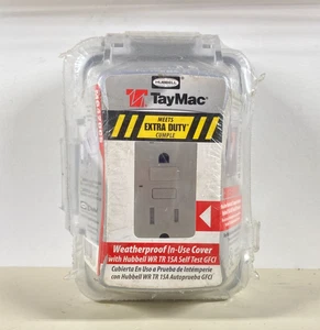 TayMac Weatherproof In-Use Cover with Hubbell 15A Self Test White GFCI - Picture 1 of 2