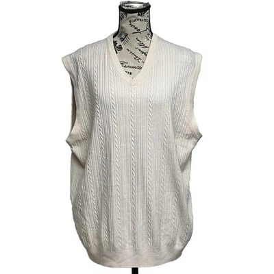 Geoffrey Beene Men's Vest Beige XL Vtg Y2k Retro Old Money Fishermen Angler Prep - Image 1 of 4