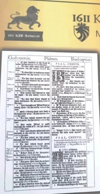 1611 King James Bible, Original Facsimile, Black Softcover - Brand New FREE Ship - Image 1 of 4