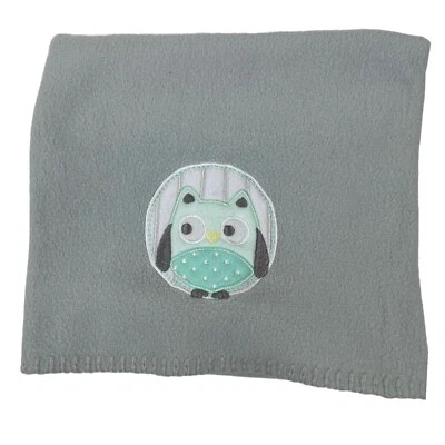 Granimals Unisex Fleece Blanket Gray Blue Own Applique Cozy Lightweight 30x40" - Image 1 of 4