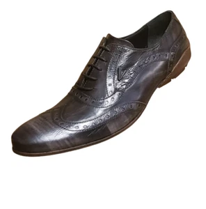 Versace Collection braune Leder Oxford Schuhe mit Muster 42 - 9 - Bild 1 von 8