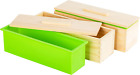 2PACK 42 Oz Flexible Rectangular Silicone Soap Loaf Molds Kit with Wood Box for 