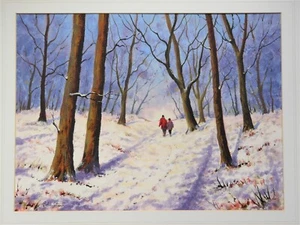 Winter walk, Galleywood. Original Acrylic by Essex professional Colin Steed. - Picture 1 of 7