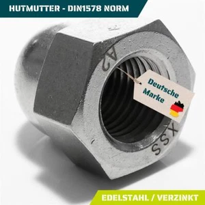 Dado a cappello acciaio inox DIN 1587 V2A da M3 a M30 / A2 inossidabile Yourkon - Foto 1 di 135