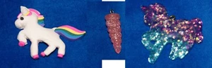 5- Unicorn Sparkly Blue Lilac/Pink Horn/Rainbow Charms Jewelry Craft Fast Ship - Picture 1 of 10