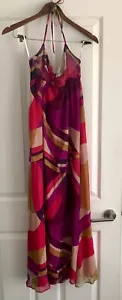 Size 1 Rosemin Silk Maxi Dress Spaghetti Strap Zip Formal Wedding Womens Lined - Picture 1 of 9