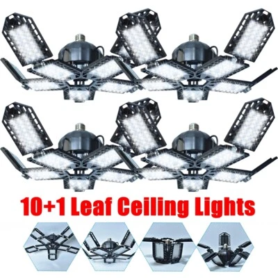 9900000LM LED Garage Lights 10 Deformable Panels Bright Ceiling Shop Light Bulbs - Image 1 of 4