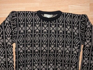 Vintage ETON Sport 100% Wool Geometric Patterned Sweater Aztec Tribal Mens M - Picture 1 of 8