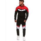 Men Sport Casual 2 Piece Tracksuit Pants Hooded Jacket Sweatsuit Sport Sets