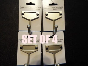 Gancho de pared con soporte para etiquetas Juego de 4 con 2 paquetes etiquetas - Imagen 1 de 12