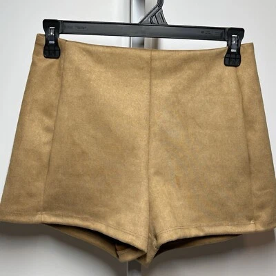 Pantalones Cortos Altar’d State Imitación Gamuza Tostado Cintura Alta Cremallera Trasera Seleccionar Talla Foto 1 de 4