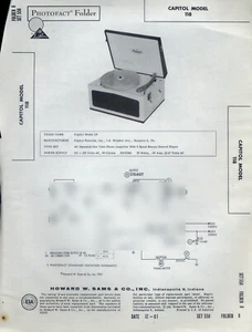 Sams Photofact Folder Capitol Model 118 PFAX28 - Picture 1 of 1
